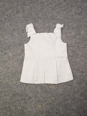 NWT Janie And Jack Toddler Girls 2T White Tank With Bow Detail Girly